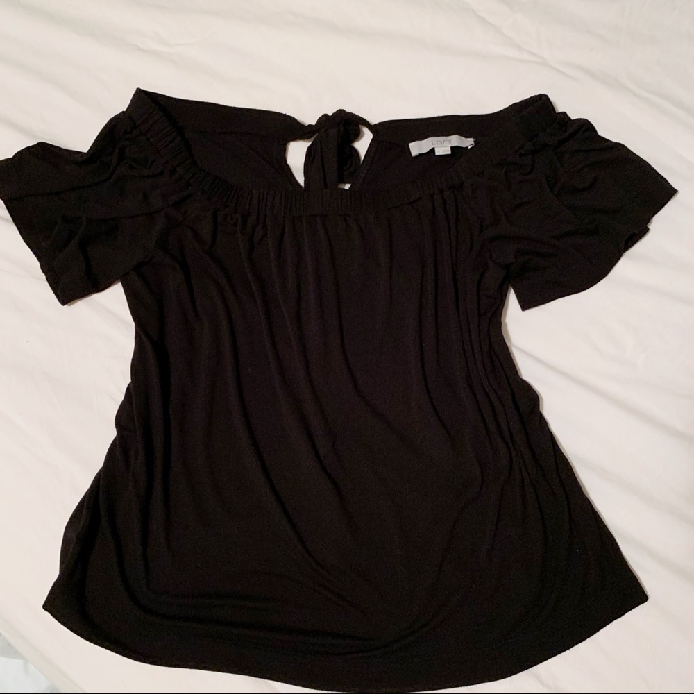 LOFT Off Shoulder Tie Back Top